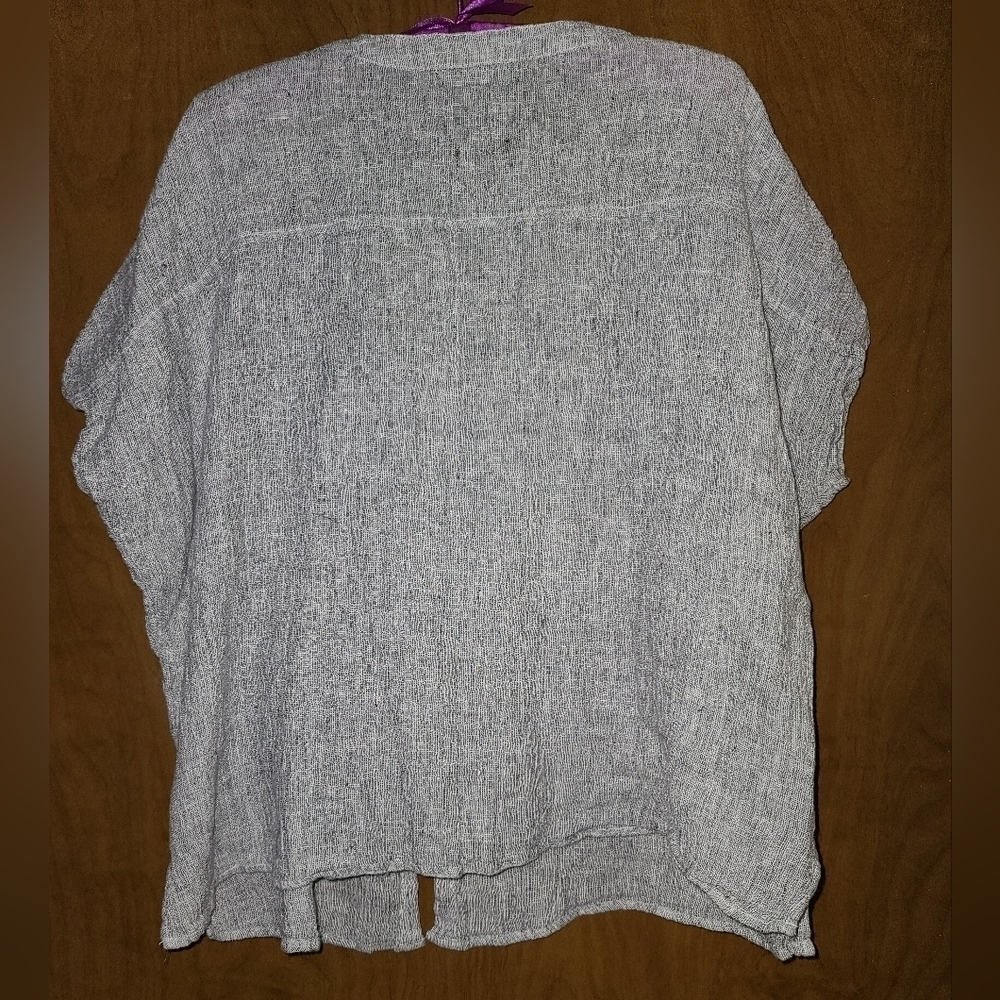 Tahari linen Oversized short sleeved top size xs - Picture 4 of 8